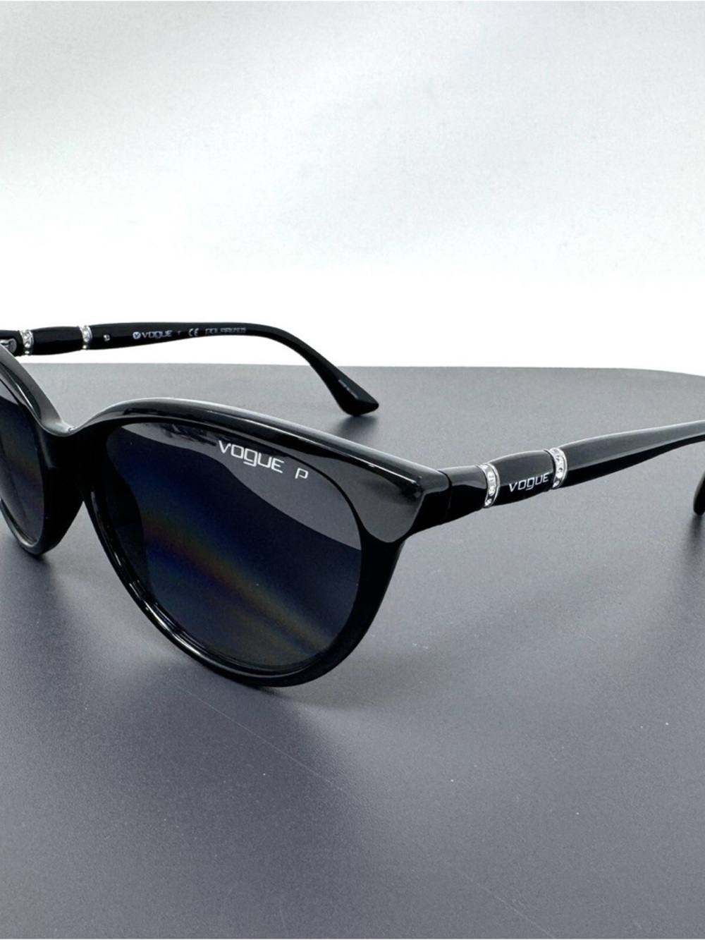 Vogue Black Polarized Cat-Eye Sunglasses for Women
